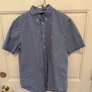 Boys Polo by Ralph Lauren Blue Gingham Shirt size XL 18-20